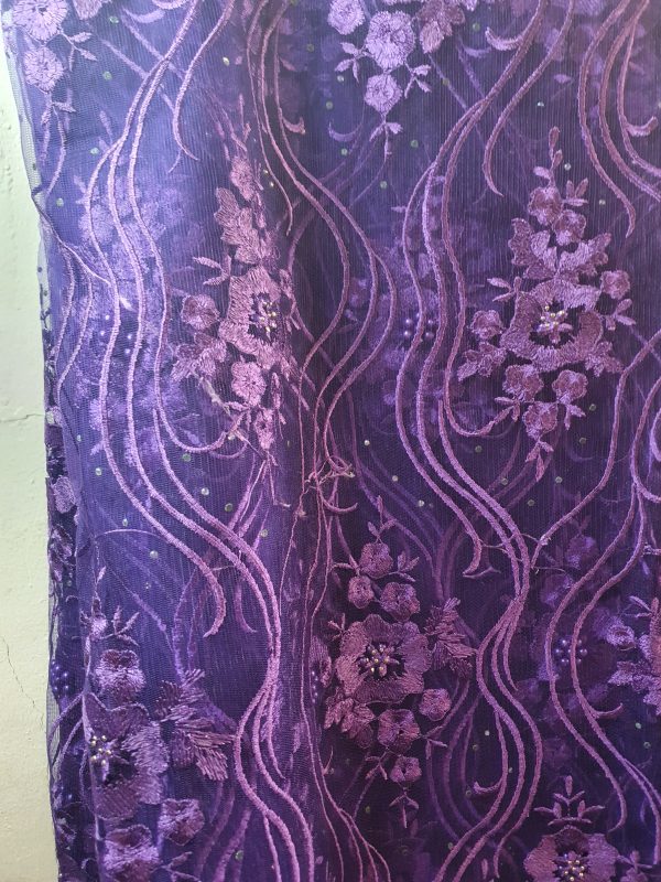 2022 wavy purple latest African lace fabric