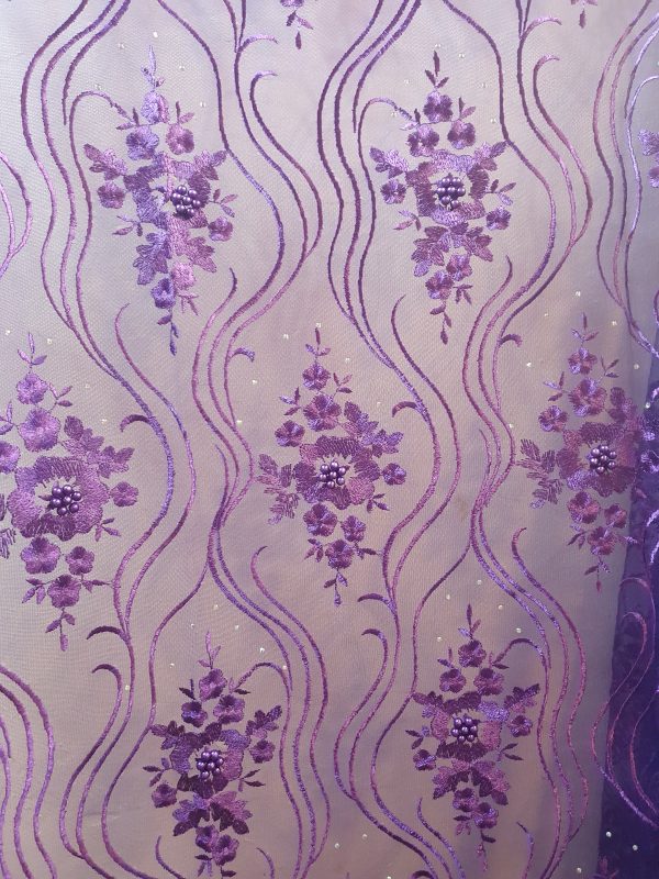 purple latest African lace fabric